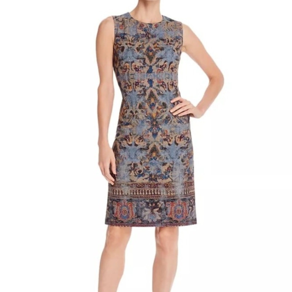 Kobi Halperin Siena Sleeveless Sheath Dress Multi Geometric Fresco Print Size 4